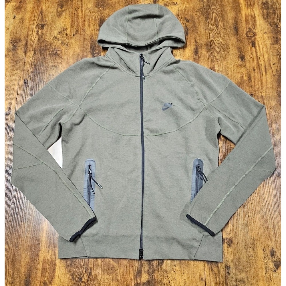 Nike Sportswear Tech Fleece Full-Zip Hoodie Olive Green Mens Large CU4489-326